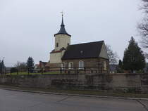 Durchwehna, evangelische Kirche, erbaut im 13. Jahrhundert (09.12.2024)