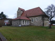 Gossa, evangelische St. Christopherus Kirche, erbaut im 13. Jahrhundert (09.12.2024)