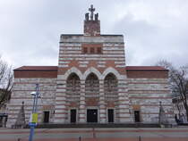 Neu-Ulm, Pfarrkirche St. Johann Baptist, erbaut 1857 als Garnisonskirche von Georg von Stengel (16.03.2021)
