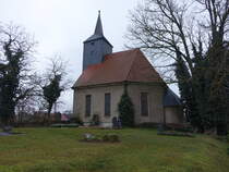 Kleckewitz, evangelische St. Jakobus Kirche, erbaut von 1817 bis 1819 (09.12.2024)