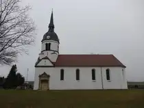 Schk�na, evangelische Christuskirche, Kirchturm erbaut 1904 (09.12.2024)