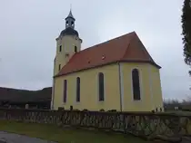 Trossin, evangelische Kirche, Saalkirche erbaut 1776 (09.12.2024)