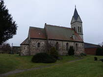 Dben, evangelische St. Petri Kirche, erbaut im 12. Jahrhundert, Kirchturm erbaut 1835 (11.12.2024)