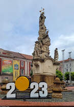 Statue des Heiligen Nepomuk und der Maria (Statuia Sfintei Maria) auf dem Platz der Freiheit (Piața Libertății) in Timișoara (RO).
Das Logo im Vordergrund weist auf das Jahr hin, in dem die Stadt europische Kulturhauptstadt war.

🕓 11.9.2024 | 15:23 Uhr