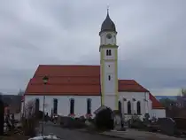 Bad Gr�nenbach, Stiftskirche St. Philippus und Jakobus, erbaut ab 1445, barockisiert 1663 (22.01.2025)