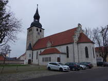 Gommern, evangelische St. Trinitatis Kirche, erbaut von 1692 bis 1714 (11.12.2024)