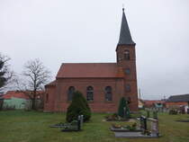 Grochewitz, neugotische evangelische St. Marien Kirche, erbaut 1876 (11.12.2024)