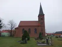 Grochewitz, neugotische evangelische St. Marien Kirche, erbaut 1876 (11.12.2024)