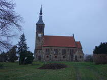 Gramsdorf, evangelische St. Petri Kirche, erbaut 1900 (12.12.2024)
