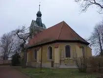 Schortewitz, evangelische St. Laurentius Kirche, erbaut 1330 (12.12.2024)