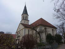 Bad Dben, evangelische Stadtkirche St. Nikolai, erbaut im 12. Jahrhundert, Kirchturm neu erbaut 1814 (13.12.2024)