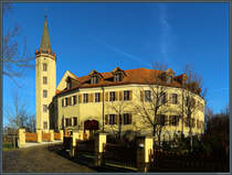 Das Schloss Jessen stammt in wesentlichen Teilen aus dem 18. Jahrhundert. Heute sitzt die Stadtverwaltung in dem Gebude. (19.01.2025)