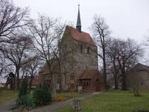 Rsa, evangelische Auferstehungskirche, erbaut um 1200, Kirchturm 15. Jahrhundert (13.12.2024)
