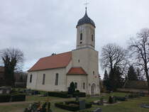 Grobhla, evangelische Kirche, sptbarocke Saalkirche mit quadratischem Westturm, erbaut von 1781 bis 1782 (15.12.2024)