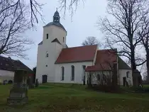 Dautzschen, evangelische Kirche, romanische Saalkirche aus der zweiten H�lfte des 12. Jahrhunderts (16.12.2024)