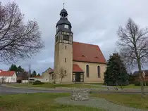 Grabo, evangelische St. Pancratius Kirche, erbaut von 1910 bis 1913 (16.12.2024)
