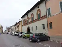 Soncino, Palazzo Azzanelli in der Via IV Novembre, erbaut im 15. Jahrhundert (29.09.2018)