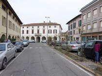 Soncino, Huser an der Piazza San Martino (29.09.2018)
