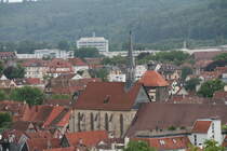 Die Esslinger Franziskanerkirche am 10.07.2024. Das Foto ist von der Esslinger Burg aus aufgenommen