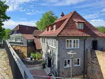 Das Restaurant  Tr�dler zur Burgschenke  auf der Esslinger Burg am 14.07.2023