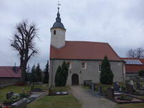 Kobershain, evangelische Kirche, erbaut im 17. Jahrhundert (15.12.2024)