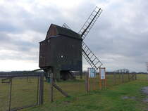 Zeuckritz, Bockwindmhle, erbaut 1865, in Betrieb bis 1953 (17.12.2024)