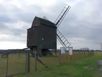 Zeuckritz, Bockwindm�hle, erbaut 1865, in Betrieb bis 1953 (17.12.2024)