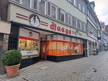 Der Swarenladen Haaga in der Esslinger Innenstadt kurz vor seiner endgltigen Schlieung am 16.01.2025