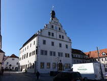 Dippoldiswalde, Rathaus am Markt, erbaut im 15. Jahrhundert (28.03.2025)