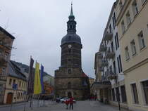 Bad Schandau, evangelische St. Johannis Kirche, erbaut von 1668 bis 1671 (28.03.2025)