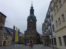 Bad Schandau, evangelische St. Johannis Kirche, erbaut von 1668 bis 1671 (28.03.2025)