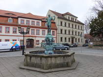Dohna, Fleischerbrunnen von 1911 am Marktplatz (29.03.2025)