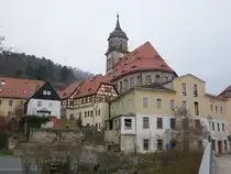 K�nigstein, evangelische Stadtkirche St. Marien und historische H�user in der Altstadt (29.03.2025)