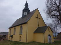 Lichtenhain, evangelische Kirche, erbaut von 1696 bis 1697, barocker Saalbau (29.03.2025)