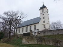Papstdorf, evangelische Kirche, erbaut von 1786 bis 1787 (29.03.2025)