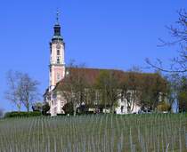 Birnau am Bodensee, die barocke Wallfahrtskirche, wurde 1746-49 vom berhmten Baumeister Peter Thumb erbaut, April 2025