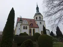 Struppen, evangelische Dorfkirche, erbaut im 13. Jahrhundert, ver�ndert 1740 (29.03.2025)