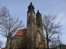 Strehlen, evangelische Christuskirche, erbaut von 1902 bis 1905 im spten Jugendstil vom Architekturbro Schilling & Graebner (30.03.2025)