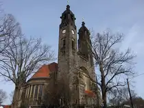 Strehlen, evangelische Christuskirche, erbaut von 1902 bis 1905 im sp�ten Jugendstil vom Architekturb�ro Schilling & Graebner (30.03.2025)