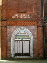 Die 59 Thesen von Wittenberge an der Elbe auf dem Gelnde der Alten lmhle im Mrz 2024.