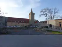 Aschersleben, gotischer Rabenturm im Nordwesten der Altstadt, erbaut 1442 (12.04.2025)