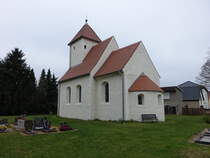 Grebehna, evangelische Dorfkirche, erbaut im 12. Jahrhundert (12.04.2025)