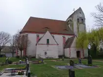 K�lsa, evangelische Dorfkirche, sp�tromanische Saalkirche, erbaut im 13. Jahrhundert (12.04.2025)