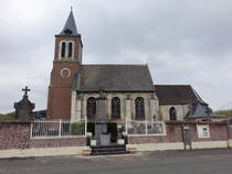 Bourecq, Pfarrkirche Saint-Riquier, erbaut im 12. Jahrhundert, Umbau 1723 (25.04.2025)