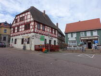 Wettin, Gasthof Wettinger Hof und Cafe Werner am Marktplatz (13.04.2025)