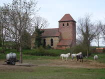 Sieglitz, evangelische Kirche, erbaut 1707, Kirchturm erbaut 1844 (13.04.2025)