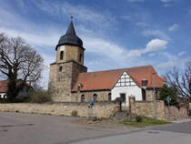 Schochwitz, evangelische St. Benedikt Kirche, erbaut ab 1256 (13.04.2025)