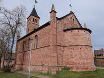Rothenburg, evangelische St. Marien Kirche, erbaut von 1840 bis 1844 nach einem Entwurf von Friedrich August Stler (13.04.2025)