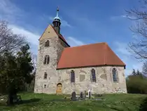 Gorsleben, evangelische St. Marien Kirche, erbaut im 12. Jahrhundert, erneuert 1613 (13.04.2025)
