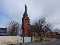 Gnlbzig, evangelische St. Mauritius Kirche, erbaut von 1795 bis 1796 (13.04.2025)